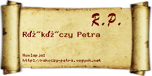 Rákóczy Petra névjegykártya