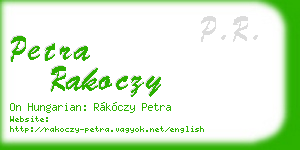 petra rakoczy business card